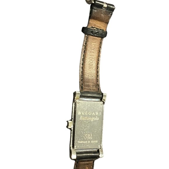 Bulgari Rettangolo Stainless Steel Watch w/Black Bands main image 8